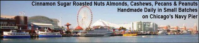 Completely Nuts Inc, Navy Pier Nuts, 847-394-4312, Cinnamon Sugar Roasted Nuts, German Bavarian Style Cinnamon Roasted Mixed Nuts, Cinnamon Sugar Roasted Almonds, Pecans, Peanuts & Cashews,