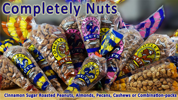 Completely Nuts Inc, Navy Pier Nuts, 847-394-4312, Cinnamon Sugar Roasted Nuts, German Bavarian Style Cinnamon Roasted Mixed Nuts, Cinnamon Sugar Roasted Almonds, Pecans, Peanuts & Cashews,